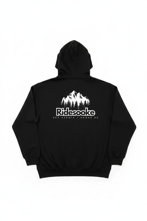 RideSooke Get Scenic Hoodie - Back mountain graphic