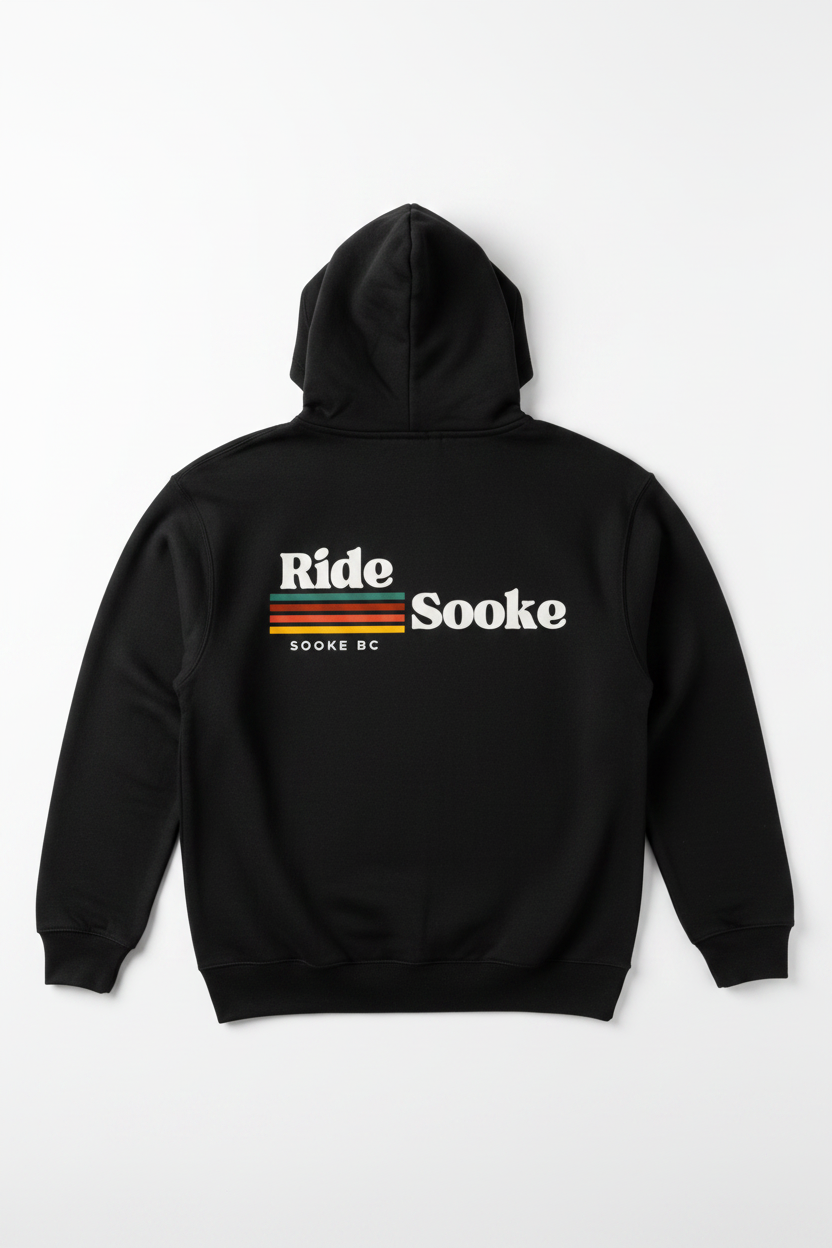 RideSooke Hoodie Back - Retro Logo