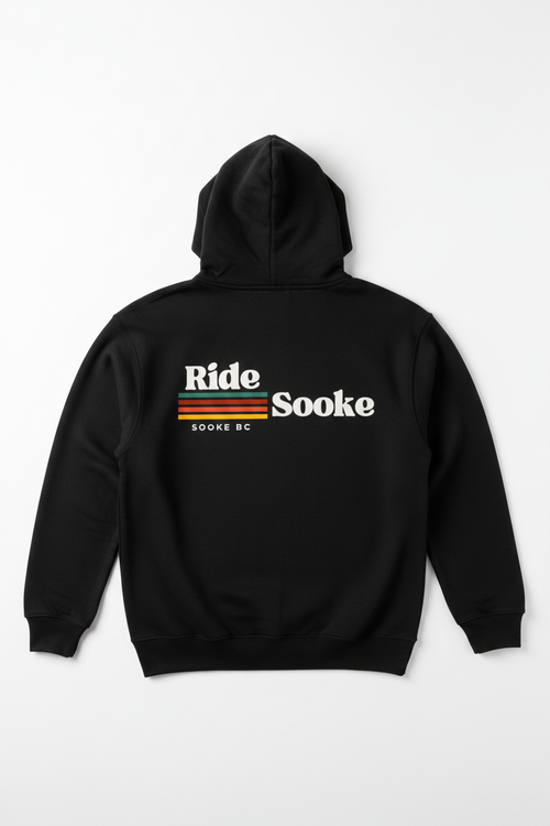 RideSooke Hoodie Back - Retro Logo